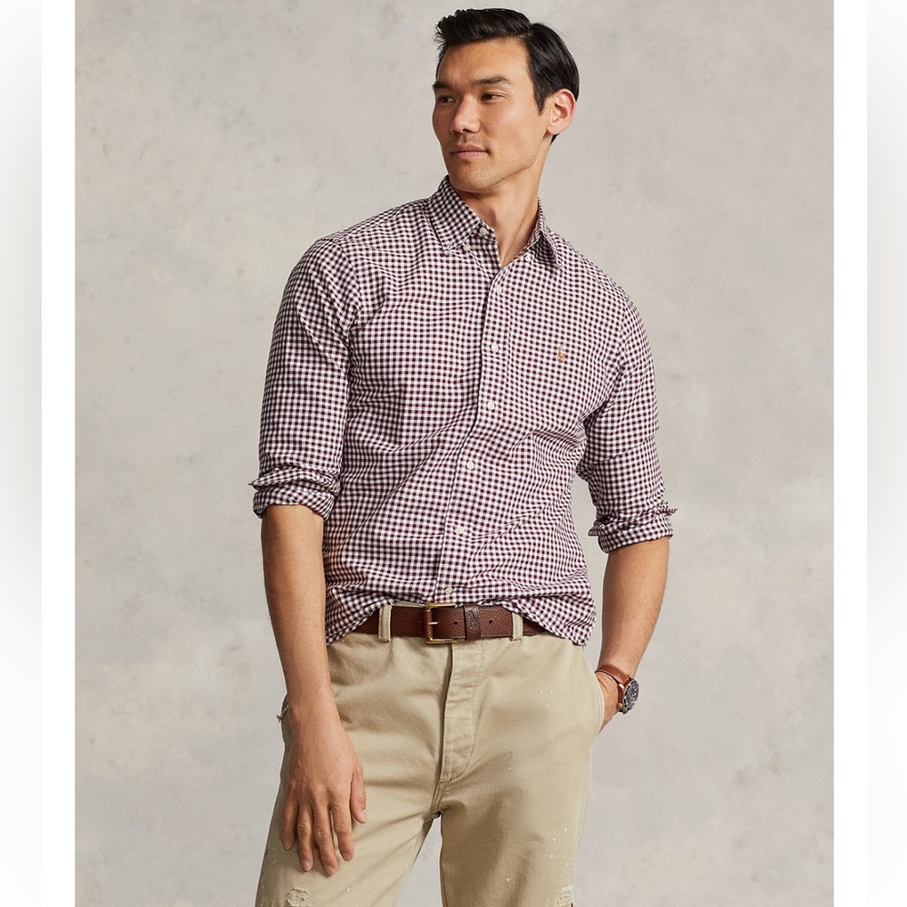 Polo by Ralph Lauren Oxblood Gingham Classic Fit Shirt L